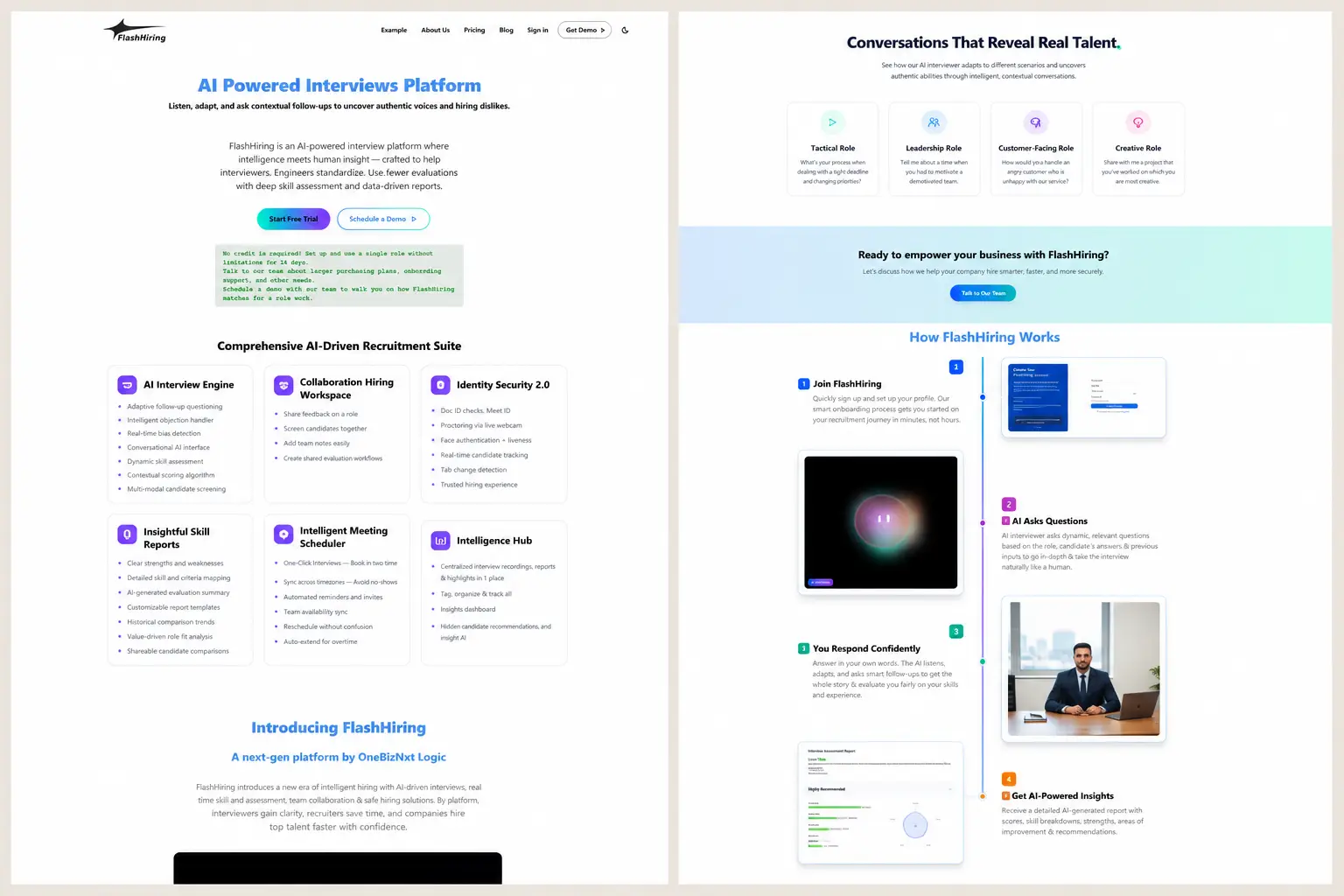 Wrote product pages explaining the platform for an AI hiring startup