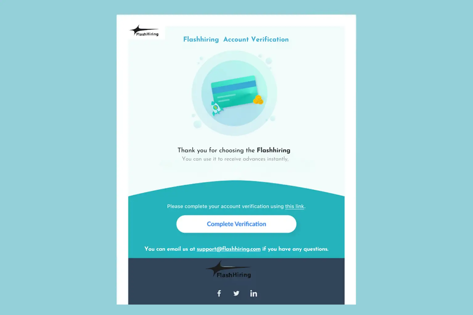 Designed a clean account verification email for an AI hiring platform
