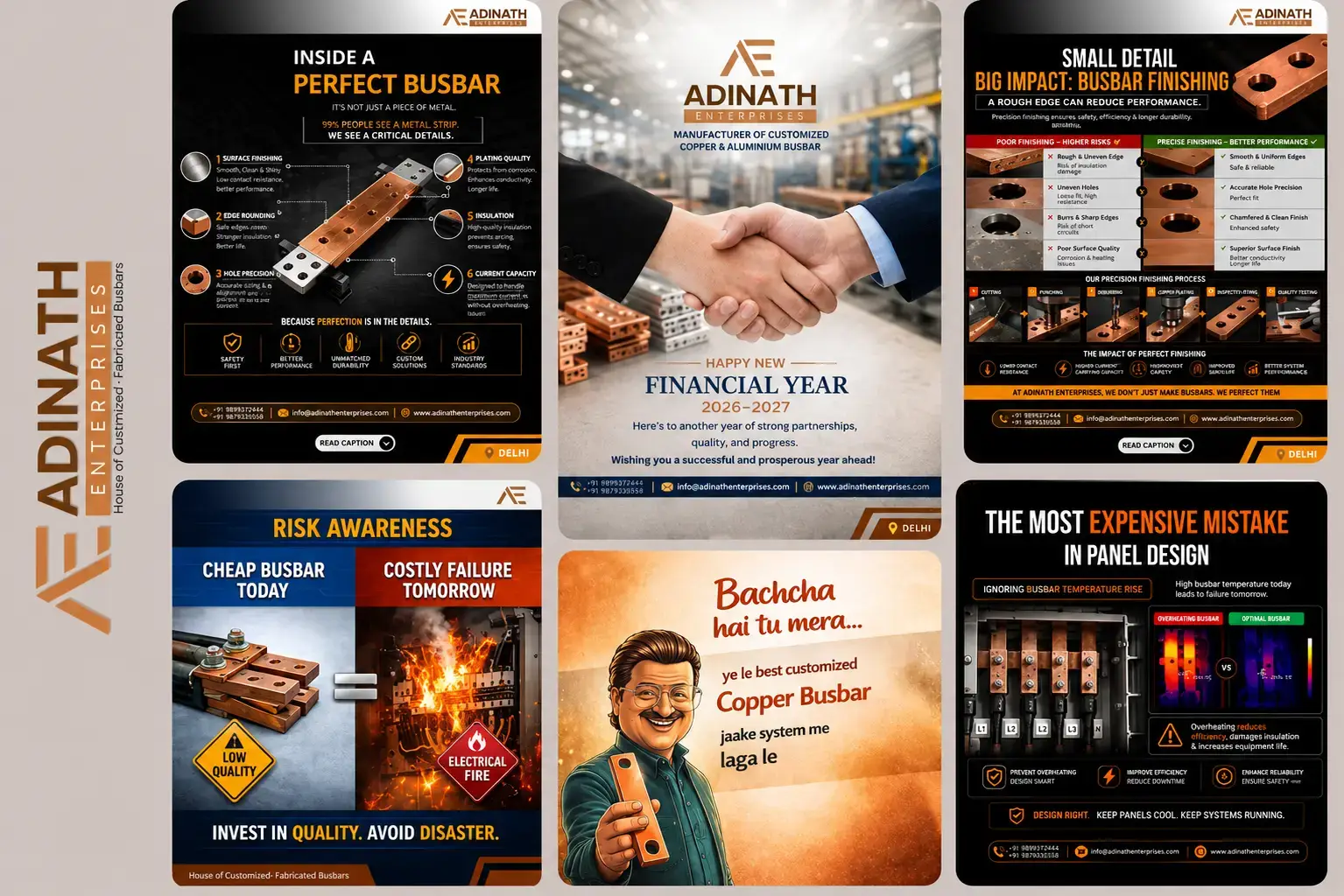 Mixed technical tips with light memes for a busbar manufacturer