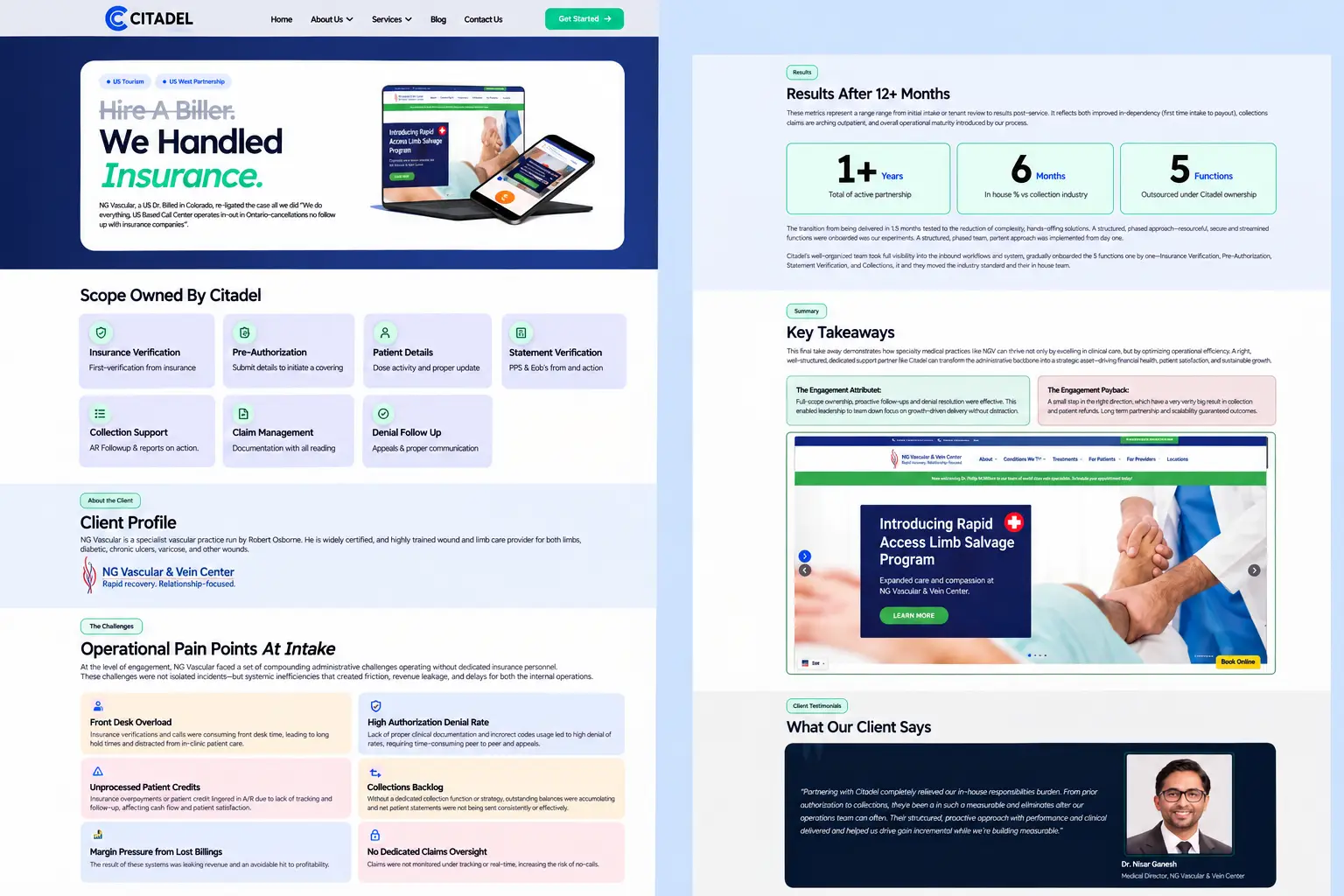 Outlined a 12-month case study on outsourced billing